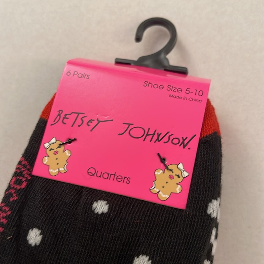 New 6 Pack Betsey Johnson Christmas Socks Snowmen J22 - Picture 4 of 4